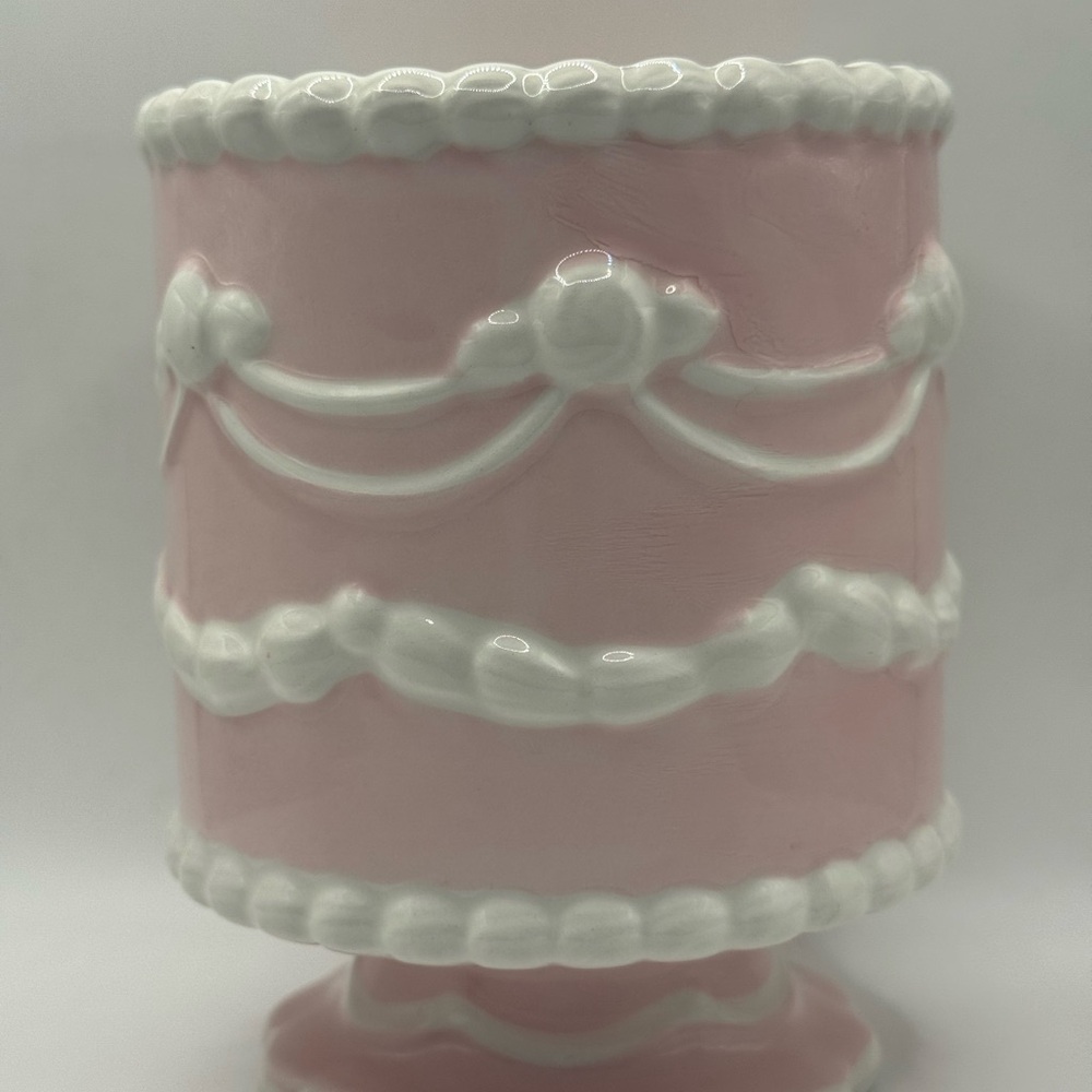 Pink and White Ceramic Vase